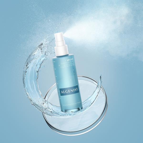 Algenist Splash Hydrating Setting Mist with the SP22 Panache Pulse pump has been awarded by MakeUp in Los Angeles